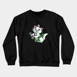 Barista Kitten Cute Crewneck Sweatshirt